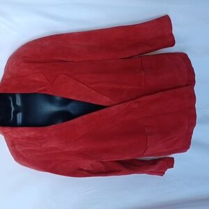 Toffs Vintage Red Genuine Suede Blazer Jacket Size Medium